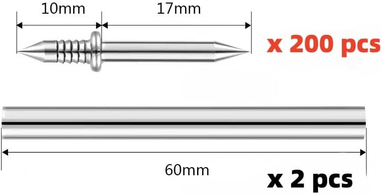 zcfochi 200pcs Double-Head Skirting Thread Seamless Nail, Non Marks Nail, Invisible Security Screw, Double Ended Baseboard Invisible Screw,Hidden Nail For Wood Veneer, With Specific Sleeve Tool (200) - Image 3